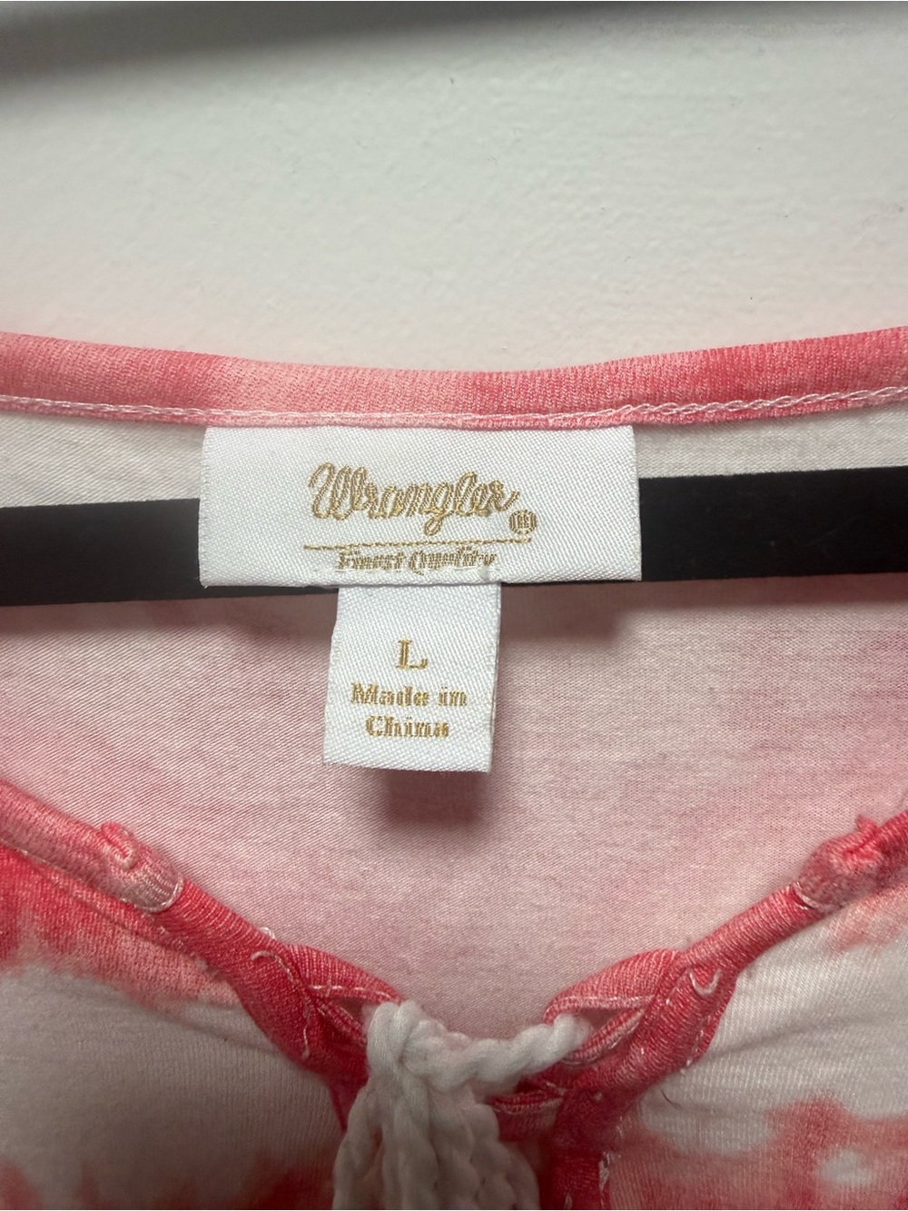 Wrangler Red and White Tie-Dye Tunic Top - Picture 3 of 3